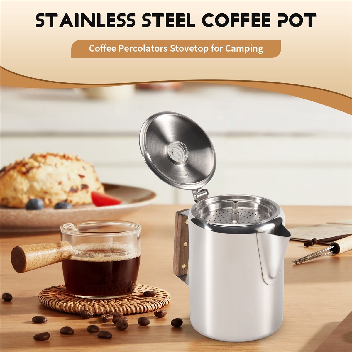 Camp Percolator Coffee - Koffiepercolators voor op het fornuis voor