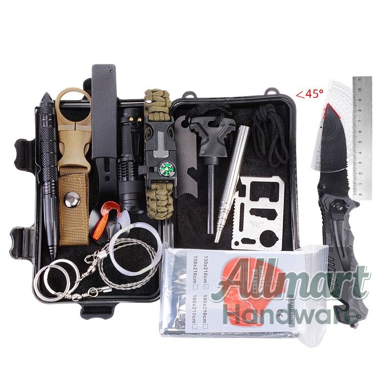 Survival Kit - Multifunctionele draagbare EDC-overlevingsgereedschapskist, noodapparatuur voor buiten