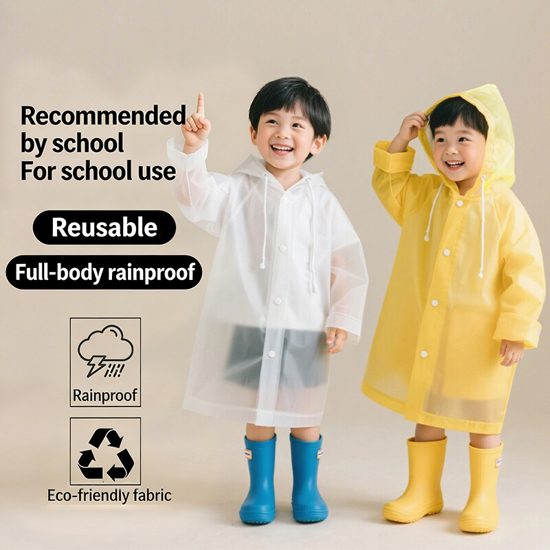 Camping Rain Poncho - Wegwerp regenjas voor kinderen, EVA lange
