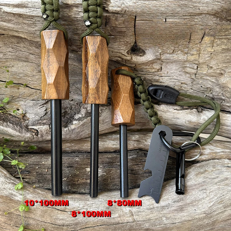 Fire Starter Flint - Nieuwe Outdoor vuursteen vuuraansteker met houten