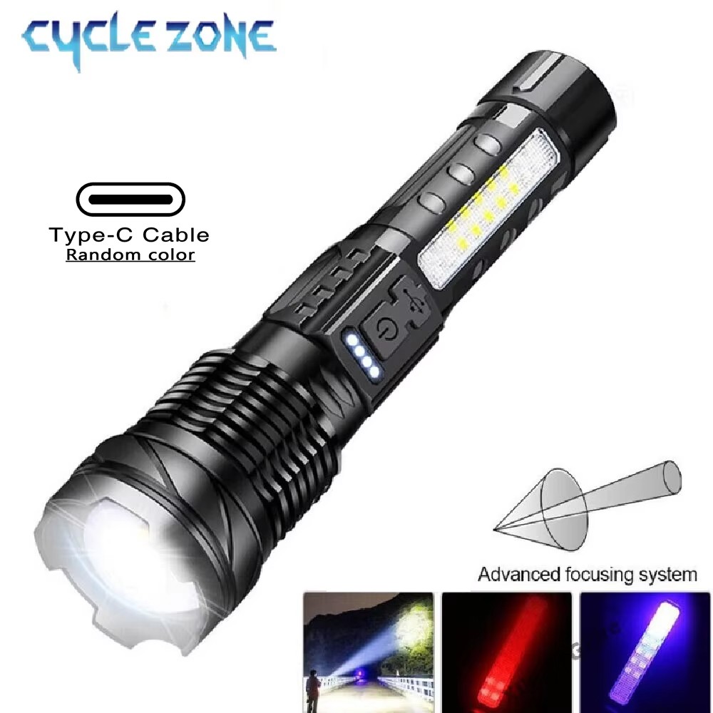 Outdoor Camping Zone - XHP50 Zaklamp Zoombare zaklamp Krachtige handverlichting