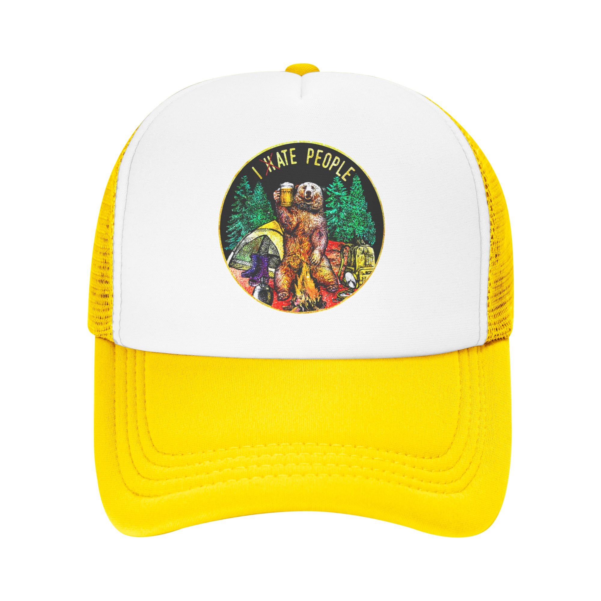Outdoor Camping Hat - Ik haat mensen Bear Camping Baseball