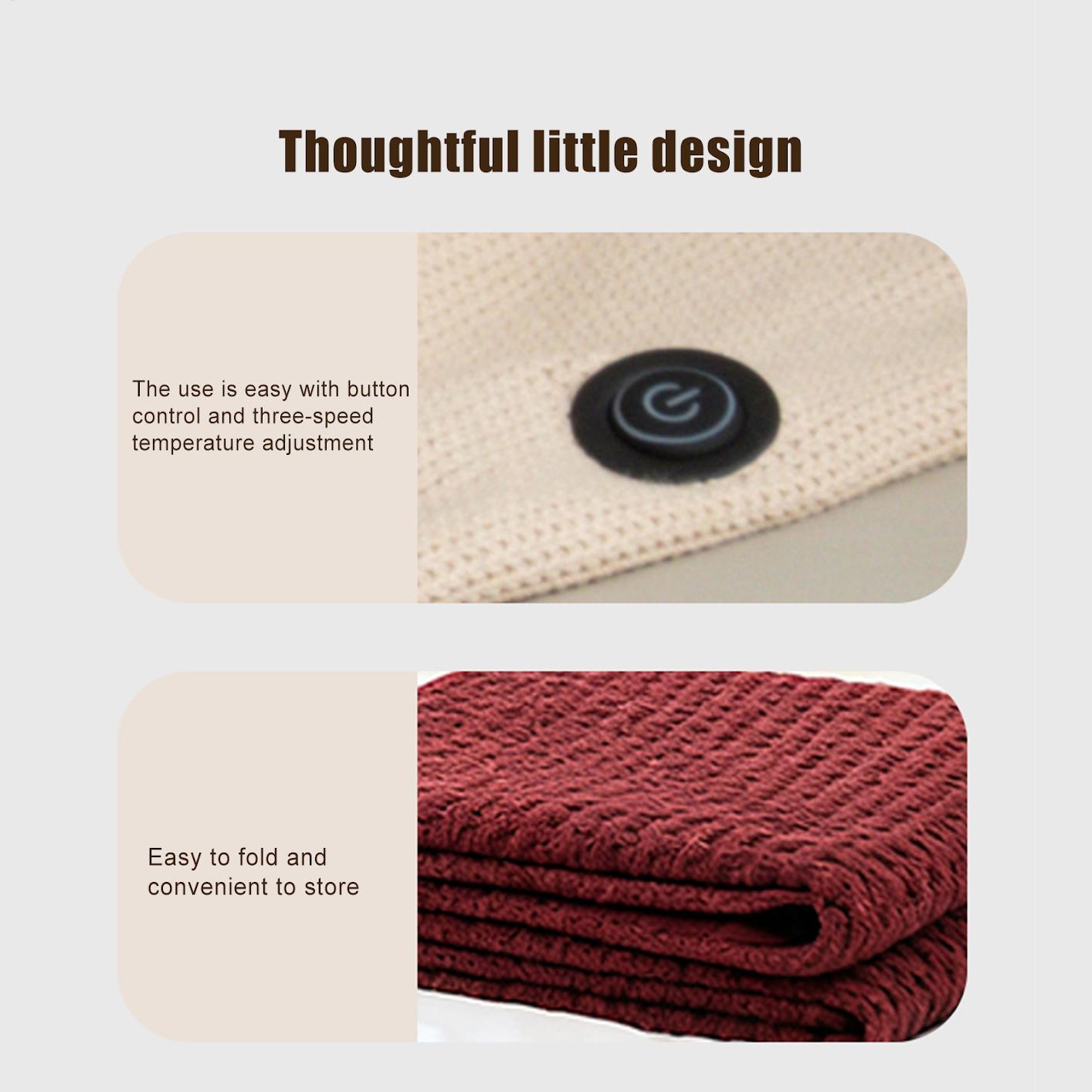 Outdoor Camping Heated Blanket - Draagbare verwarmde sjaal 3-niveaus USB verwarmde