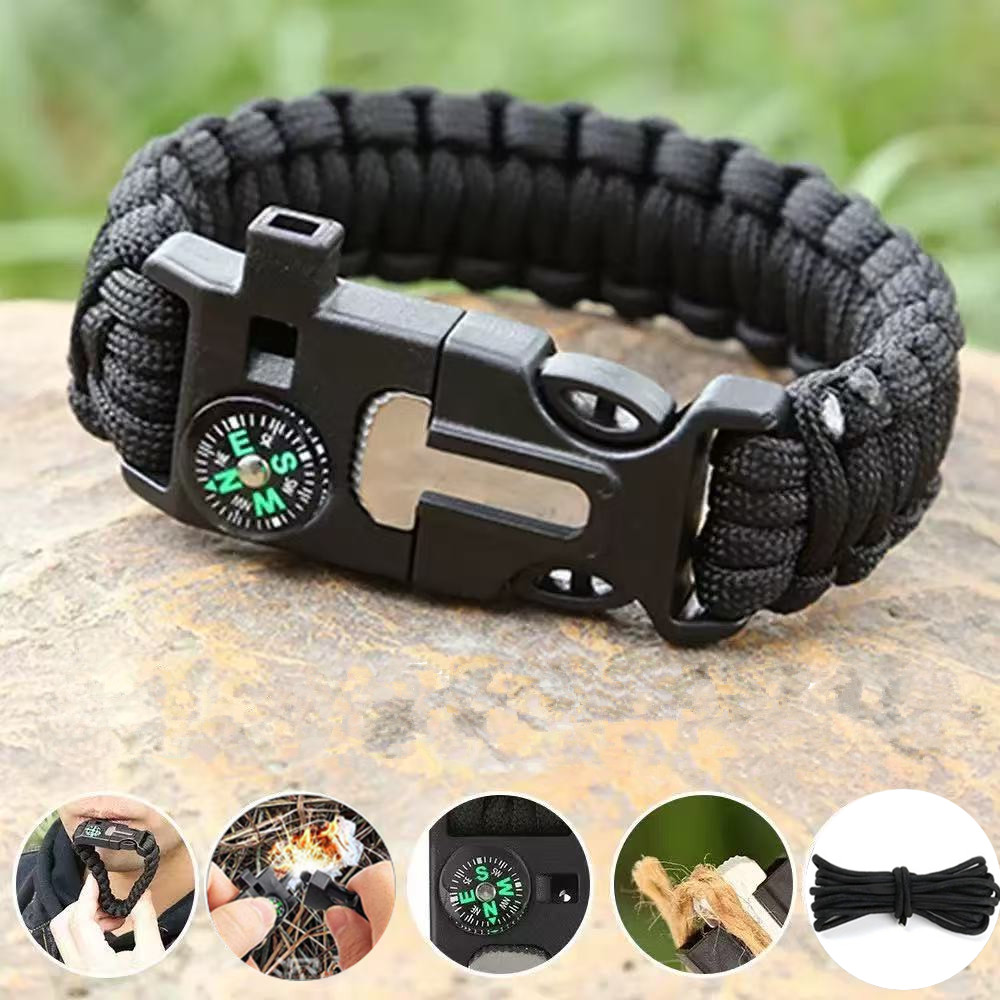 Fire Starter Flint - Vijf in één kompasarmband met vuursteen