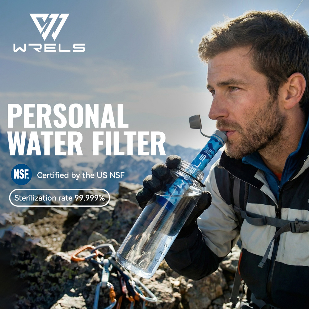Survival Kit - WRELS Outdoor draagbare waterfilterset Campingwaterzuiveraar voor