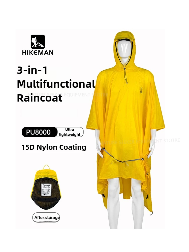 Camping Rain Poncho - 15D/210T Regenjas Waterdichte Regenponcho Cover Ultralight