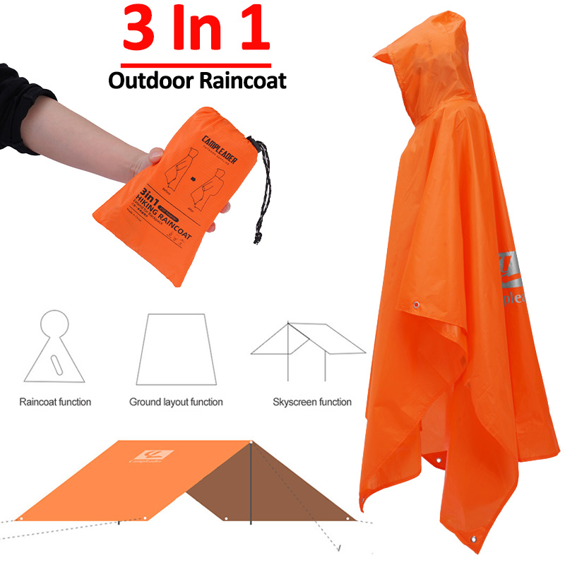 3-in-1 buitenregenjas met capu - Camping Rain Poncho recensie en prijs