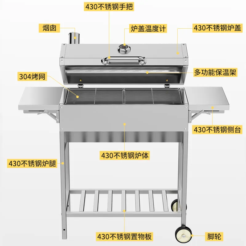 Draagbare barbecue van roestvr - Outdoor Camping Grill recensie en prijs