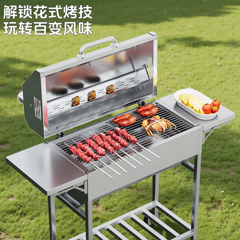 Draagbare barbecue van roestvr - Outdoor Camping Grill recensie en prijs