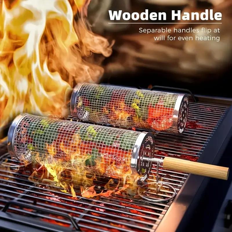 RVS BBQ Grillmand, Ronde Rolba - Outdoor Camping Grill recensie en prijs