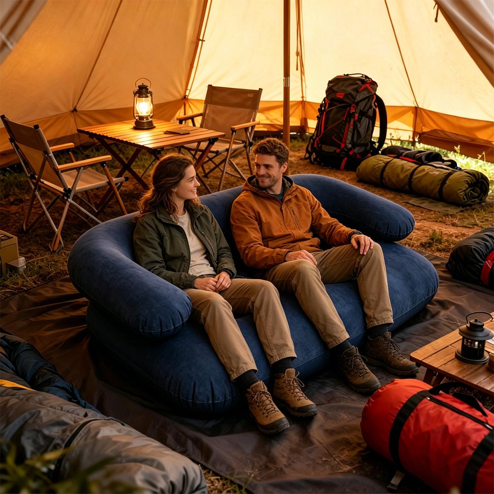 135X66X45cm Gevlokte Opblaasba - Outdoor Camping Couch recensie en prijs
