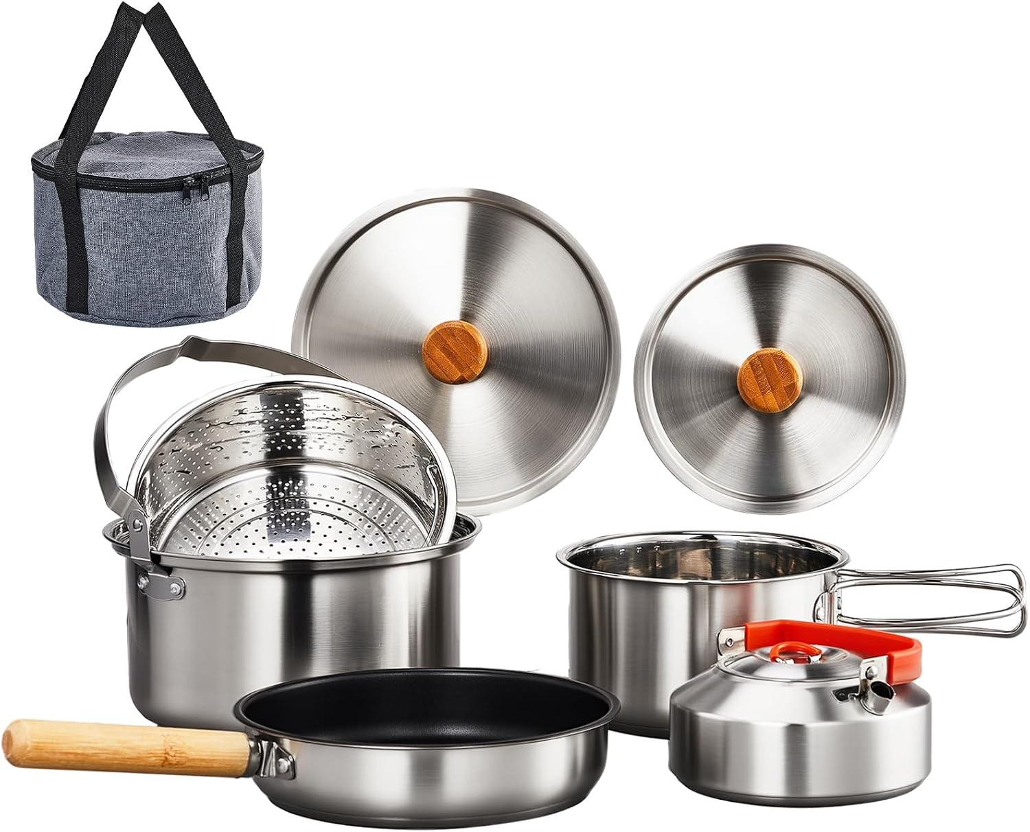 6-delige kookgereiset, 304 roe - Outdoor Camping Fire recensie en prijs
