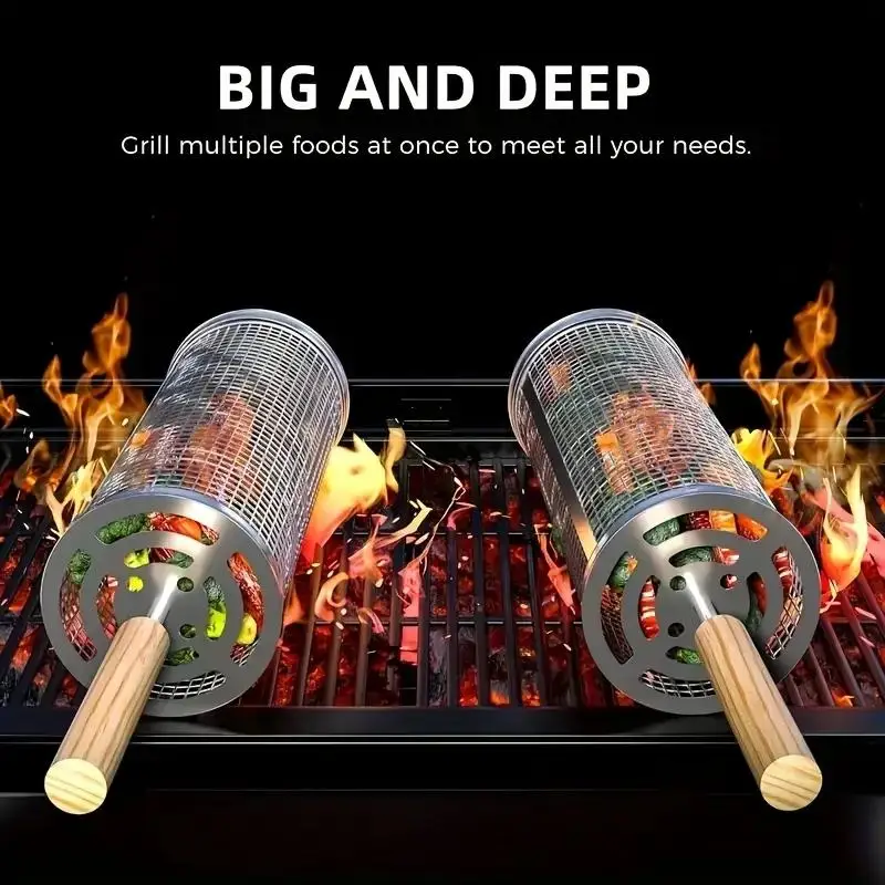 RVS BBQ Grillmand, Ronde Rolba - Outdoor Camping Grill recensie en prijs