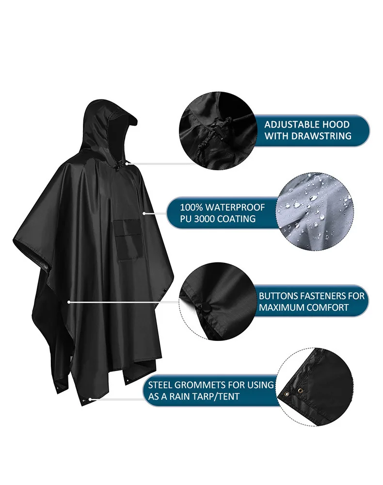 2026 Voor kamperen en wandelen - Camping Rain Poncho recensie en prijs