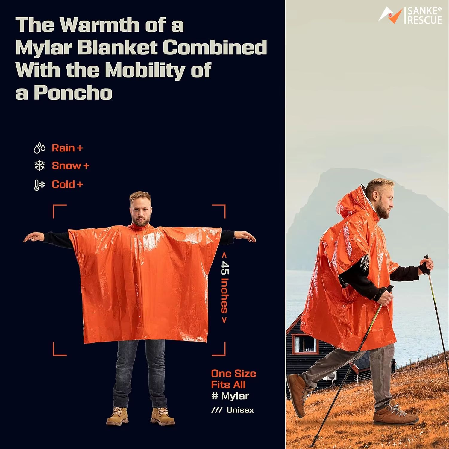 Noodregenponcho Thermische dek - Camping Rain Poncho recensie en prijs