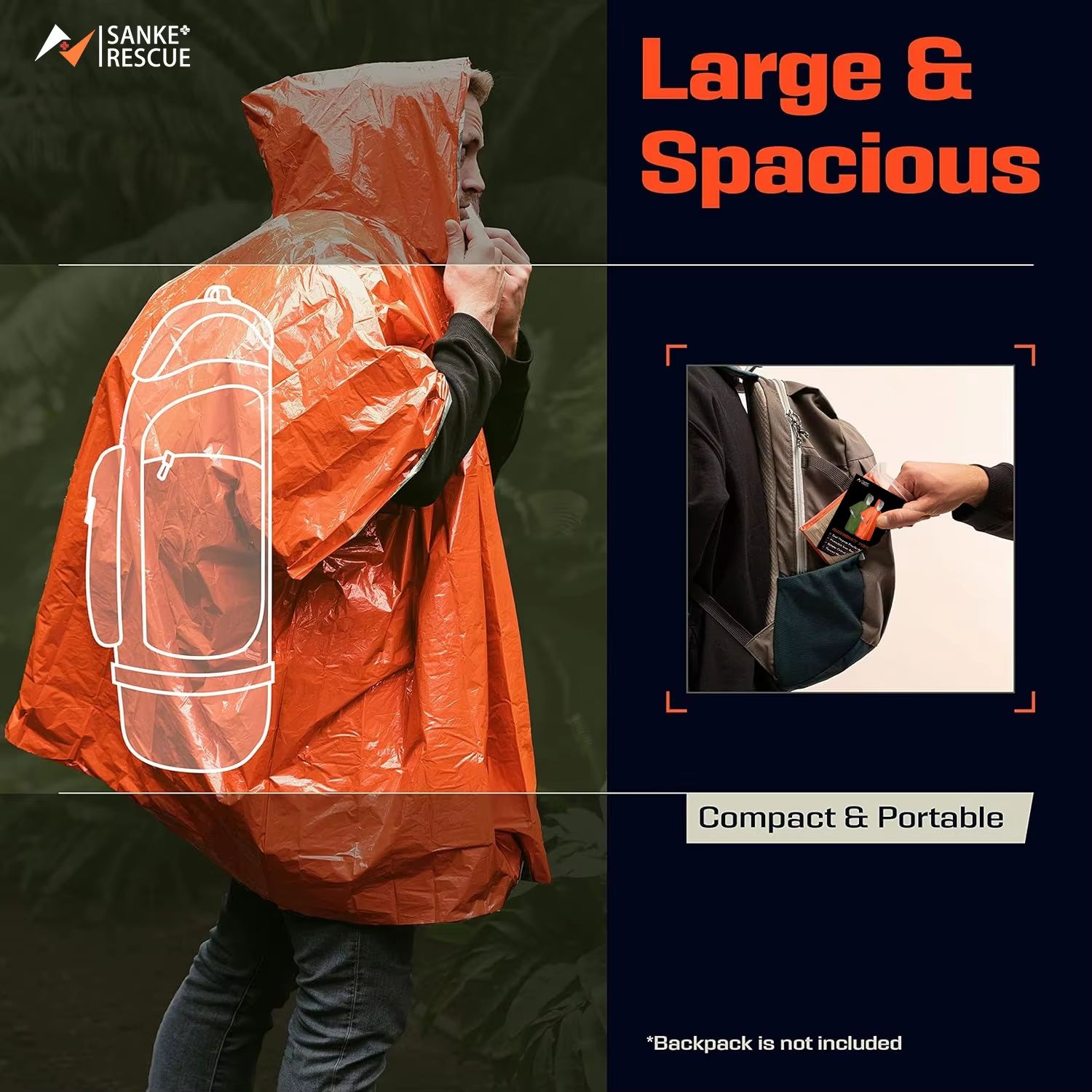 Noodregenponcho Thermische dek - Camping Rain Poncho recensie en prijs